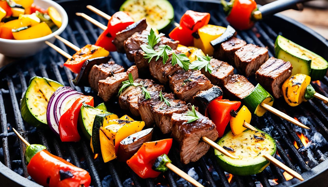 Beef Kebabs with Grilled Vegetables Recipe | Easy BBQ